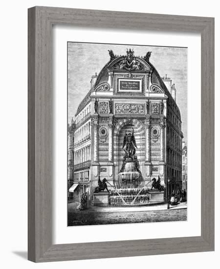 Paris, France - Fontaine Saint-Michel-null-Framed Art Print