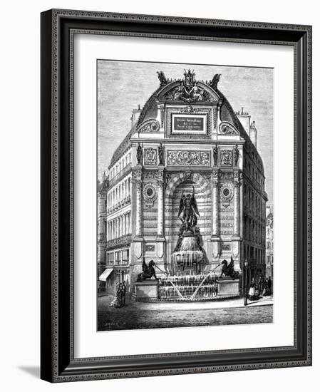 Paris, France - Fontaine Saint-Michel-null-Framed Art Print