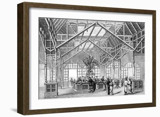 Paris, France - La Tour Eiffel, Ango-American Bar-null-Framed Premium Giclee Print