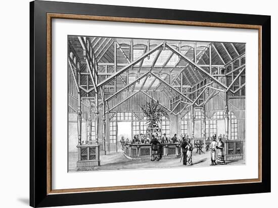 Paris, France - La Tour Eiffel, Ango-American Bar-null-Framed Premium Giclee Print