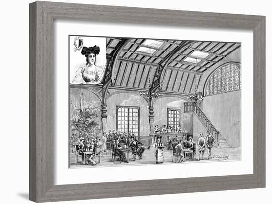 Paris, France - La Tour Eiffel, Brasserie Alsacienne-null-Framed Premium Giclee Print