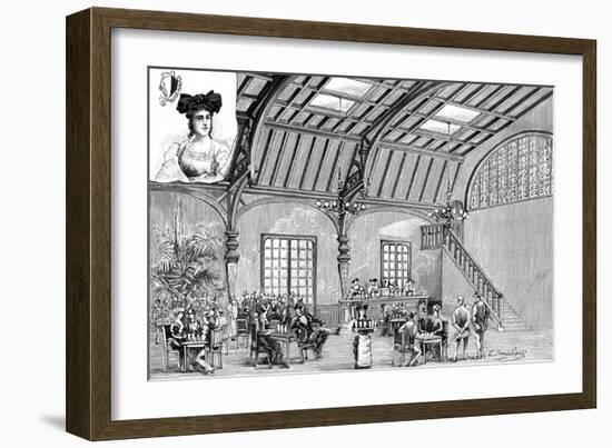 Paris, France - La Tour Eiffel, Brasserie Alsacienne-null-Framed Premium Giclee Print