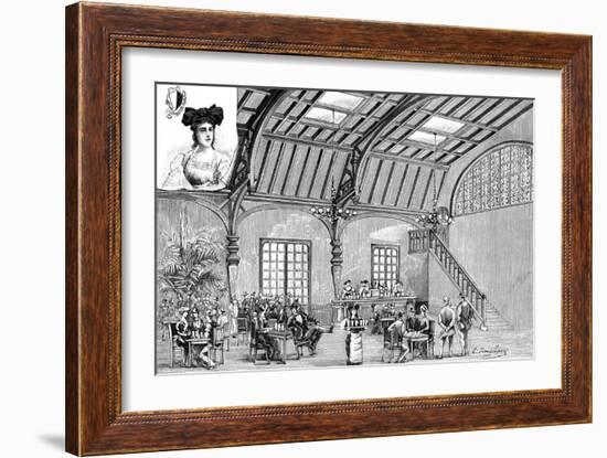 Paris, France - La Tour Eiffel, Brasserie Alsacienne-null-Framed Premium Giclee Print