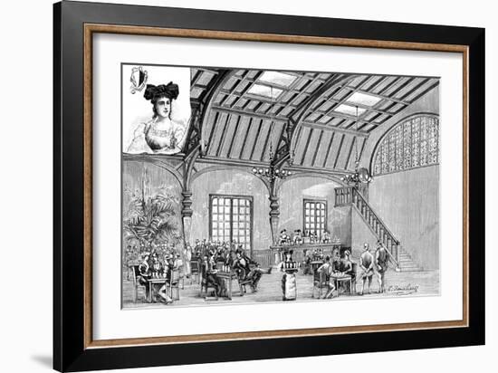 Paris, France - La Tour Eiffel, Brasserie Alsacienne-null-Framed Premium Giclee Print