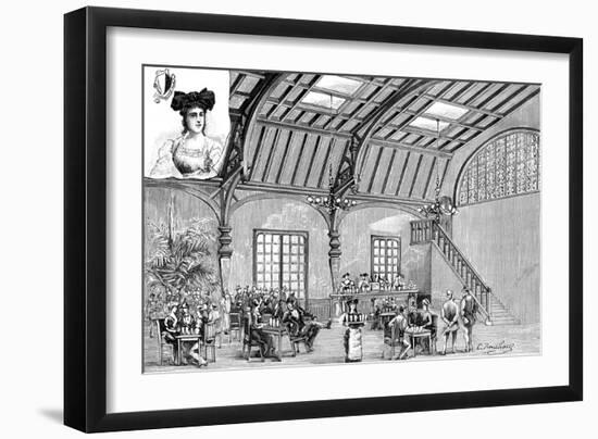 Paris, France - La Tour Eiffel, Brasserie Alsacienne-null-Framed Premium Giclee Print