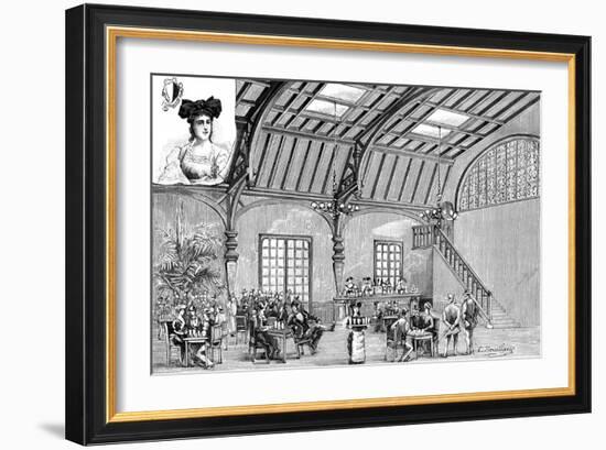 Paris, France - La Tour Eiffel, Brasserie Alsacienne-null-Framed Premium Giclee Print