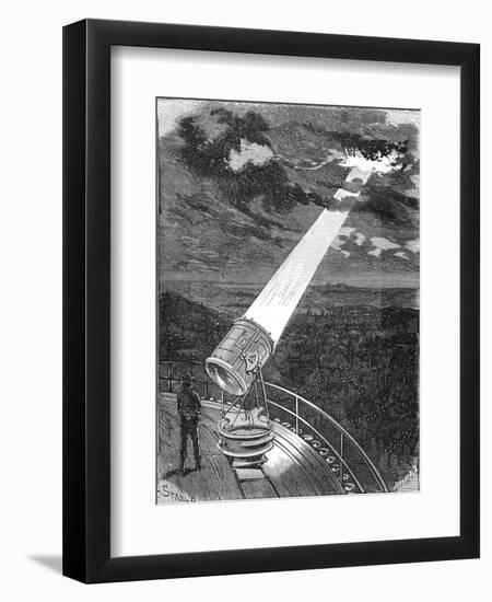 Paris, France - La Tour Eiffel, Searchlight-null-Framed Premium Giclee Print