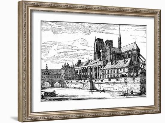 Paris, France - Notre-Dame and Archbishop's Palace-null-Framed Art Print