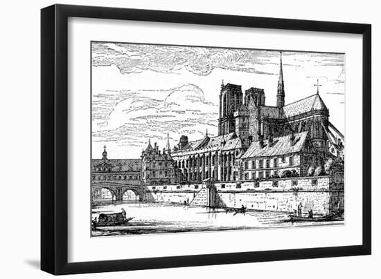Paris, France - Notre-Dame and Archbishop's Palace-null-Framed Art Print