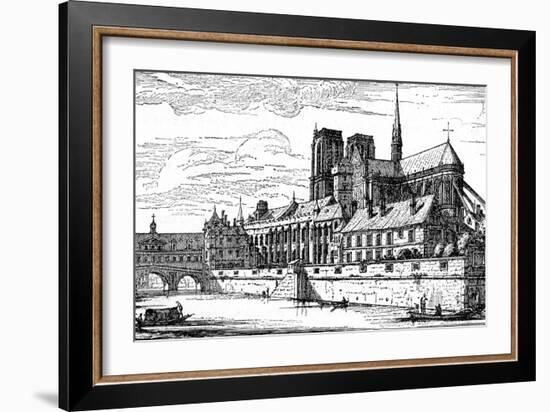 Paris, France - Notre-Dame and Archbishop's Palace-null-Framed Art Print