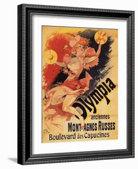 Paris, France - Olympia Nightclub Girl Crashing Cymbals Promo Poster-Lantern Press-Framed Art Print