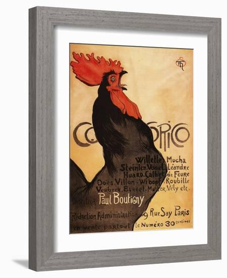 Paris, France - Periodical Cocorico Rooster Promotional Poster-Lantern Press-Framed Art Print