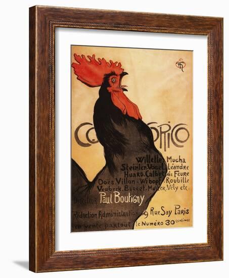 Paris, France - Periodical Cocorico Rooster Promotional Poster-Lantern Press-Framed Art Print