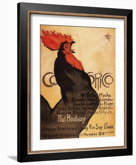 Paris, France - Periodical Cocorico Rooster Promotional Poster-Lantern Press-Framed Art Print