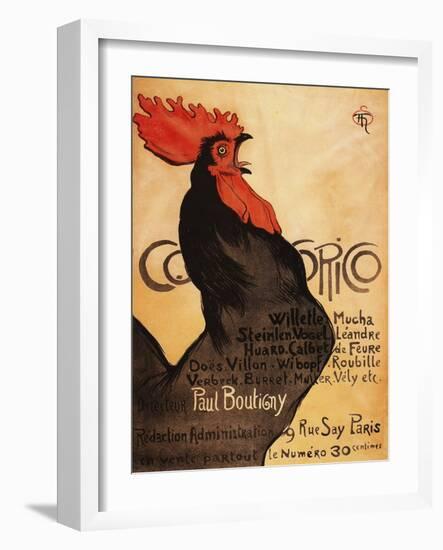 Paris, France - Periodical Cocorico Rooster Promotional Poster-Lantern Press-Framed Art Print