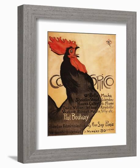 Paris, France - Periodical Cocorico Rooster Promotional Poster-Lantern Press-Framed Art Print