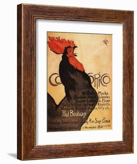 Paris, France - Periodical Cocorico Rooster Promotional Poster-Lantern Press-Framed Art Print