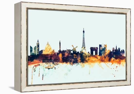 Paris France Skyline-Michael Tompsett-Framed Stretched Canvas