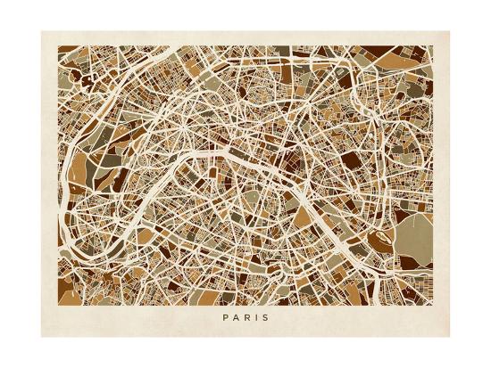 Paris France Street Map Art Print Michael Tompsett Art Com Paris France Street Map Art Print Michael Tompsett Art Com