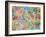 Paris France Street Map-Michael Tompsett-Framed Art Print