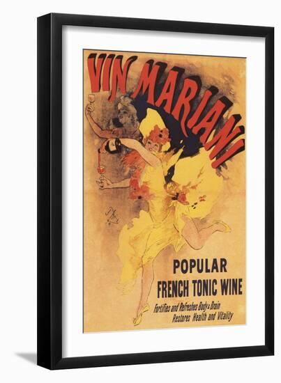 Paris, France - Vin Mariani Dancing Girl Pouring Wine Promotional Poster-Lantern Press-Framed Art Print