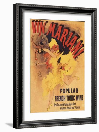 Paris, France - Vin Mariani Dancing Girl Pouring Wine Promotional Poster-Lantern Press-Framed Art Print