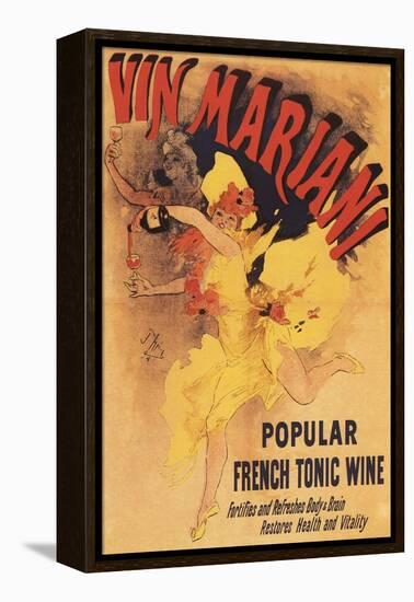 Paris, France - Vin Mariani Dancing Girl Pouring Wine Promotional Poster-Lantern Press-Framed Stretched Canvas