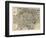 Paris, France, Vintage Map-null-Framed Giclee Print