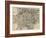 Paris, France, Vintage Map-null-Framed Giclee Print