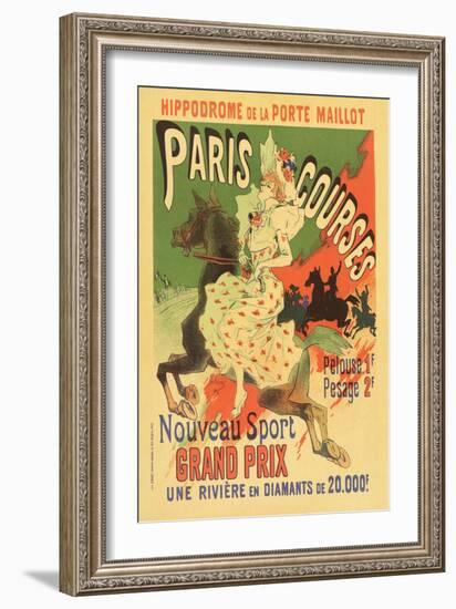 Paris Grand Prix Racing - the New Sport-Alphonse Mucha-Framed Art Print