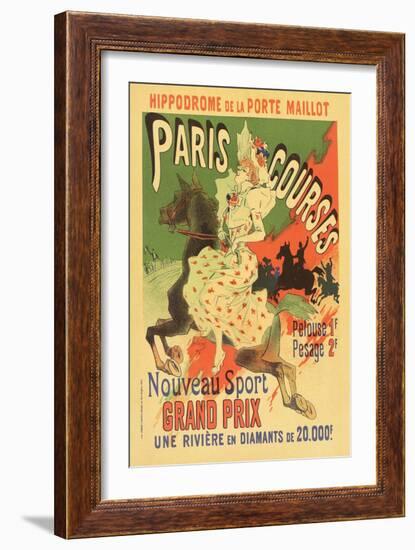 Paris Grand Prix Racing - the New Sport-Alphonse Mucha-Framed Art Print