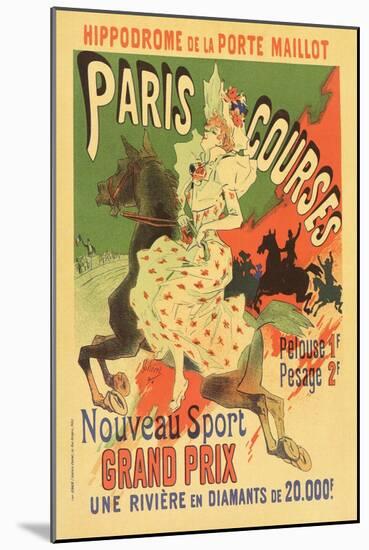 Paris Grand Prix Racing - the New Sport-Alphonse Mucha-Mounted Art Print
