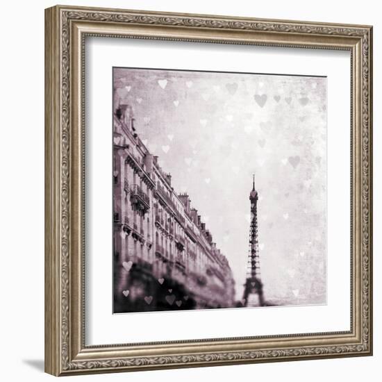 Paris Heart Storm 1-Tracey Telik-Framed Art Print