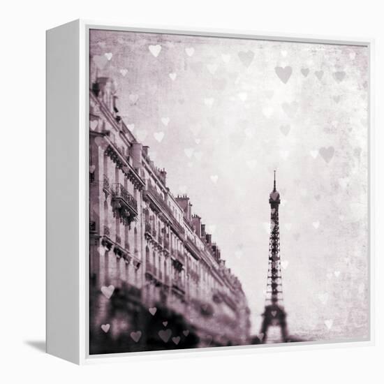 Paris Heart Storm 1-Tracey Telik-Framed Stretched Canvas