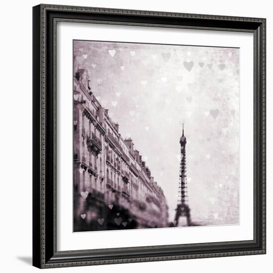 Paris Heart Storm 1-Tracey Telik-Framed Art Print