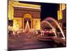 Paris Hotel and Casino Fountains in Front of L'Arc de Triumph Replica, Las Vegas, Nevada, USA-Brent Bergherm-Mounted Photographic Print