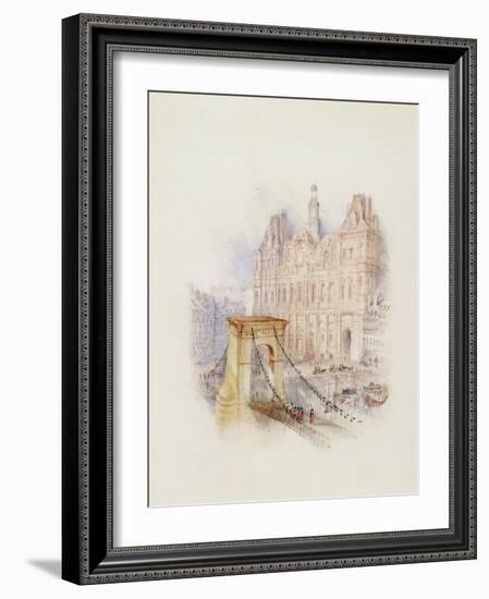 Paris: Hotel De Ville-J. M. W. Turner-Framed Giclee Print