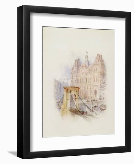 Paris: Hotel De Ville-J. M. W. Turner-Framed Giclee Print