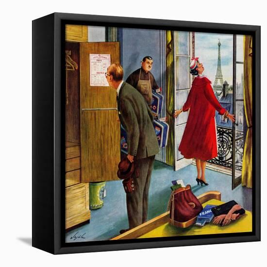 "Paris Hotel", July 14, 1956-Constantin Alajalov-Framed Premier Image Canvas