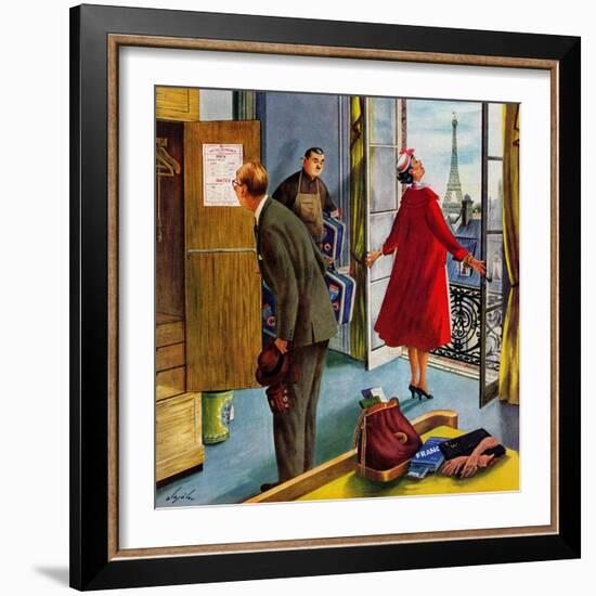 "Paris Hotel", July 14, 1956-Constantin Alajalov-Framed Giclee Print