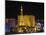 Paris Hotel on the Strip at Night, Las Vegas, Nevada, USA-Robert Harding-Mounted Photographic Print