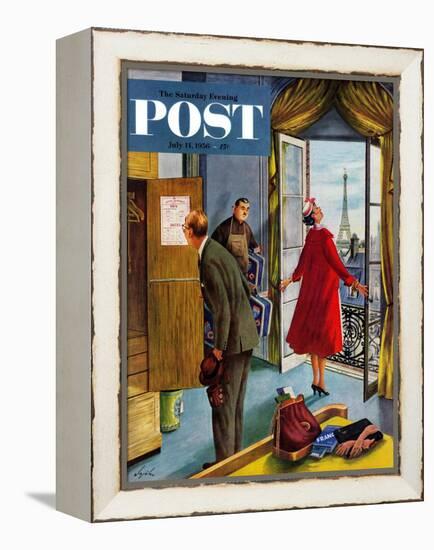 "Paris Hotel" Saturday Evening Post Cover, July 14, 1956-Constantin Alajalov-Framed Premier Image Canvas