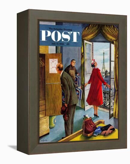 "Paris Hotel" Saturday Evening Post Cover, July 14, 1956-Constantin Alajalov-Framed Premier Image Canvas