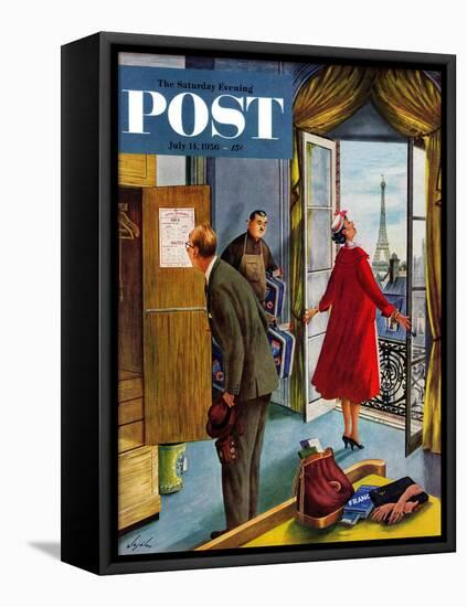 "Paris Hotel" Saturday Evening Post Cover, July 14, 1956-Constantin Alajalov-Framed Premier Image Canvas