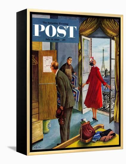 "Paris Hotel" Saturday Evening Post Cover, July 14, 1956-Constantin Alajalov-Framed Premier Image Canvas