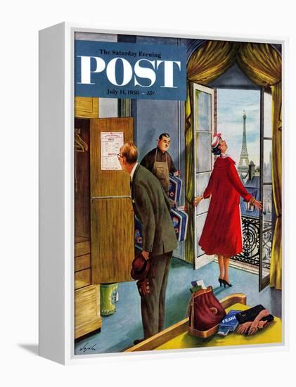 "Paris Hotel" Saturday Evening Post Cover, July 14, 1956-Constantin Alajalov-Framed Premier Image Canvas