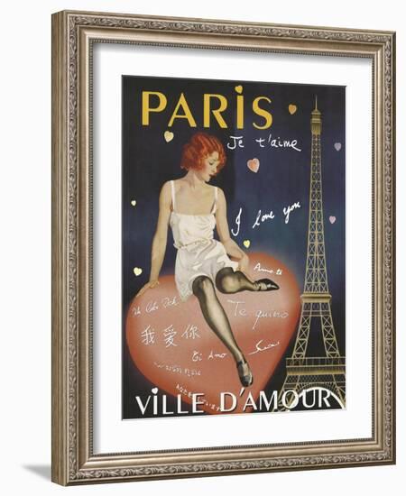 Paris I Love You-Vintage Apple Collection-Framed Giclee Print