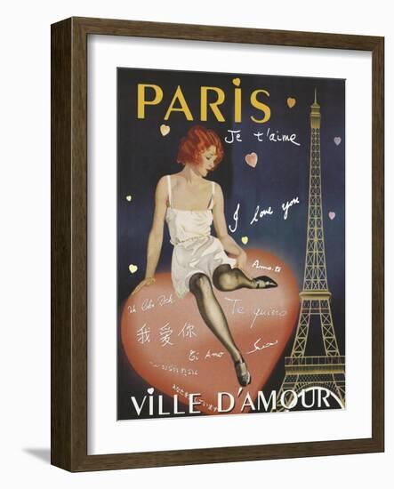 Paris I Love You-Vintage Apple Collection-Framed Giclee Print