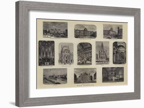 Paris Illustrated-null-Framed Giclee Print