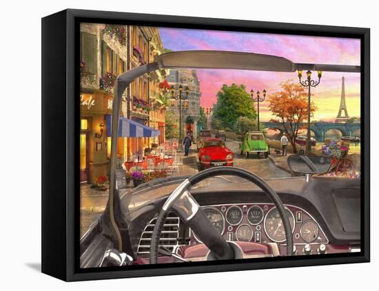 Paris in a Car (Variant 1)-Dominic Davison-Framed Stretched Canvas